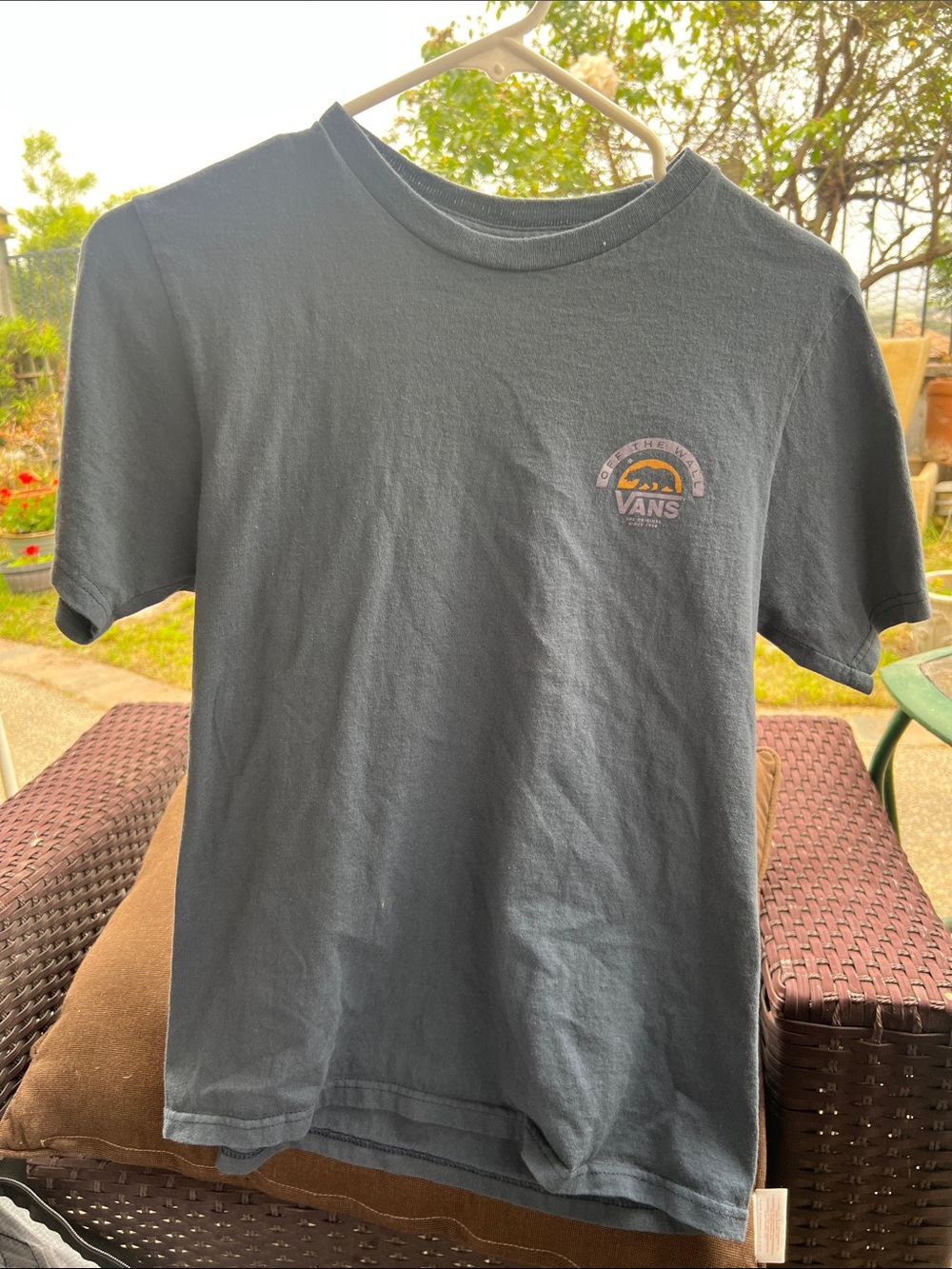 Vans Charcoal Short-Sleeve Tee with Small Chest Logo